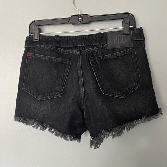 NWT BDG BLACK BUTTON FLY CUT-OFF FOLD OVER Waist JEAN SHORTS 25 - Picture 13 of 13